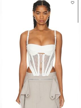 Dion Lee White Lace Corset Bustier Top size 10 US